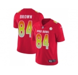 Nike Pittsburgh Steelers #84 Antonio Brown Red Men Stitched NFL Limited AFC 2018 Pro Bowl Jersey
