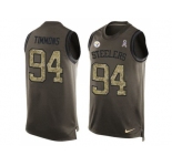Nike Pittsburgh Steelers #94 Lawrence Timmons Green Men's Stitched NFL Limited Salute To Service Tank Top Jersey