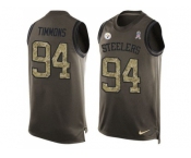 Nike Pittsburgh Steelers #94 Lawrence Timmons Green Men's Stitched NFL Limited Salute To Service Tank Top Jersey