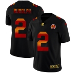 Pittsburgh Steelers #2 Mason Rudolph Men's Black Nike Red Orange Stripe Vapor Limited NFL Jersey