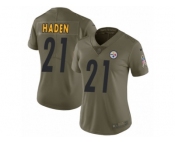 Women Nike Pittsburgh Steelers #21 Joe Haden Limited Olive 2017 Salute to Service NFL Jersey