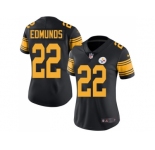 Women Nike Pittsburgh Steelers #22 Terrell Edmunds Black Stitched NFL Limited Rush Jersey