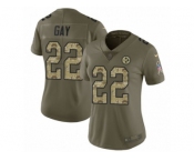 Women Nike Pittsburgh Steelers #22 William Gay Limited Olive Camo 2017 Salute to Service NFL Jersey