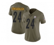 Women Nike Pittsburgh Steelers #24 Coty Sensabaugh Limited Olive 2017 Salute to Service NFL Jersey