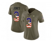 Women Nike Pittsburgh Steelers #3 Landry Jones Limited Olive USA Flag 2017 Salute to Service NFL Jersey