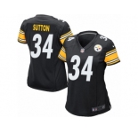 Women Nike Pittsburgh Steelers #34 Cameron Sutton Game Black Team Color NFL Jersey
