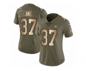 Women Nike Pittsburgh Steelers #37 Carnell Lake Limited Olive Gold 2017 Salute to Service NFL Jersey
