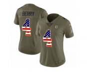 Women Nike Pittsburgh Steelers #4 Jordan Berry Limited Olive USA Flag 2017 Salute to Service NFL Jersey