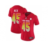 Women Nike Pittsburgh Steelers #45 Roosevelt Nix Red Stitched NFL Limited AFC 2018 Pro Bowl Jersey