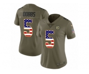 Women Nike Pittsburgh Steelers #5 Joshua Dobbs Limited Olive USA Flag 2017 Salute to Service NFL Jersey