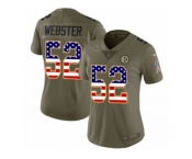 Women Nike Pittsburgh Steelers #52 Mike Webster Limited Olive USA Flag 2017 Salute to Service NFL Jersey