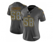 Women Nike Pittsburgh Steelers #58 Jack Lambert Gray Static NFL Vapor Untouchable Limited Jersey