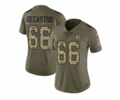 Women Nike Pittsburgh Steelers #66 David DeCastro Limited Olive Camo 2017 Salute to Service NFL Jersey