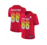 Women Nike Pittsburgh Steelers #66 David DeCastro Red Stitched NFL Limited AFC 2018 Pro Bowl Jersey