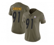 Women Nike Pittsburgh Steelers #91 Kevin Greene Limited Olive 2017 Salute to Service NFL Jersey