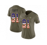 Women Nike Pittsburgh Steelers #91 Stephon Tuitt Limited Olive USA Flag 2017 Salute to Service NFL Jersey