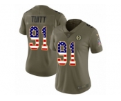 Women Nike Pittsburgh Steelers #91 Stephon Tuitt Limited Olive USA Flag 2017 Salute to Service NFL Jersey