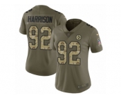 Women Nike Pittsburgh Steelers #92 James Harrison Limited Olive Camo 2017 Salute to Service NFL Jersey