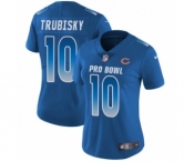 Women's Chicago Bears #10 Mitchell Trubisky Limited Royal Blue NFC 2019 Pro Bowl Football Jersey