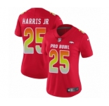 Women's Denver Broncos #25 Chris Harris Jr Limited Red AFC 2019 Pro Bowl Football Jersey