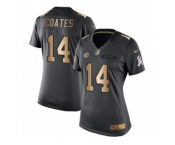 Women's Nike Pittsburgh Steelers #14 Sammie Coates Limited Black Gold Salute to Service NFL Jersey