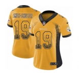 Women's Nike Pittsburgh Steelers #19 JuJu Smith-Schuster Limited Gold Rush Drift Fashion NFL Jersey
