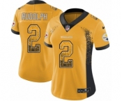 Women's Nike Pittsburgh Steelers #2 Mason Rudolph Limited Gold Rush Drift Fashion NFL Jersey