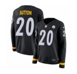 Women's Nike Pittsburgh Steelers #20 Cameron Sutton Limited Black Therma Long Sleeve NFL Jersey