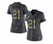 Women's Nike Pittsburgh Steelers #21 Robert Golden Limited Black 2016 Salute to Service NFL Jersey