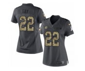 Women's Nike Pittsburgh Steelers #22 William Gay Limited Black 2016 Salute to Service NFL Jersey
