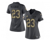 Women's Nike Pittsburgh Steelers #23 Mike Wagner Limited Black 2016 Salute to Service NFL Jersey