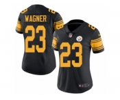 Women's Nike Pittsburgh Steelers #23 Mike Wagner Limited Black Rush NFL Jersey