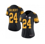 Women's Nike Pittsburgh Steelers #24 Justin Gilbert Limited Black Rush NFL Jersey