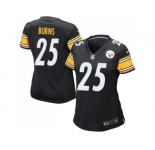 Women's Nike Pittsburgh Steelers #25 Artie Burns Black Team Color Stitched NFL Elite Jersey