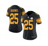 Women's Nike Pittsburgh Steelers #25 Artie Burns Limited Black Rush NFL Jersey
