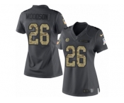 Women's Nike Pittsburgh Steelers #26 Rod Woodson Limited Black 2016 Salute to Service NFL Jersey