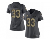 Women's Nike Pittsburgh Steelers #33 Merril Hoge Limited Black 2016 Salute to Service NFL Jersey