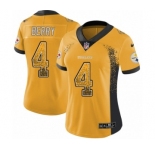 Women's Nike Pittsburgh Steelers #4 Jordan Berry Limited Gold Rush Drift Fashion NFL Jersey