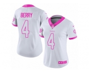 Women's Nike Pittsburgh Steelers #4 Jordan Berry Limited White Pink Rush Fashion NFL Jersey