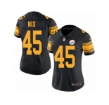 Women's Nike Pittsburgh Steelers #45 Roosevelt Nix Limited Black Rush NFL Jersey