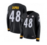 Women's Nike Pittsburgh Steelers #48 Bud Dupree Limited Black Therma Long Sleeve NFL Jersey