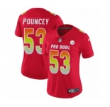 Women's Nike Pittsburgh Steelers #53 Maurkice Pouncey Limited Red AFC 2019 Pro Bowl NFL Jersey