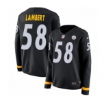 Women's Nike Pittsburgh Steelers #58 Jack Lambert Limited Black Therma Long Sleeve NFL Jersey
