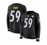 Women's Nike Pittsburgh Steelers #59 Jack Ham Limited Black Therma Long Sleeve NFL Jersey