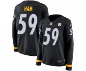 Women's Nike Pittsburgh Steelers #59 Jack Ham Limited Black Therma Long Sleeve NFL Jersey