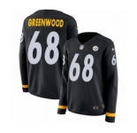 Women's Nike Pittsburgh Steelers #68 L.C. Greenwood Limited Black Therma Long Sleeve NFL Jersey