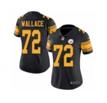 Women's Nike Pittsburgh Steelers #72 Cody Wallace Limited Black Rush NFL Jersey