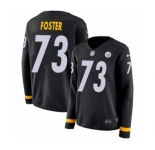 Women's Nike Pittsburgh Steelers #73 Ramon Foster Limited Black Therma Long Sleeve NFL Jersey