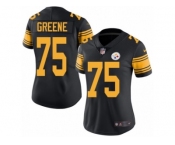 Women's Nike Pittsburgh Steelers #75 Joe Greene Limited Black Rush NFL Jersey