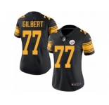 Women's Nike Pittsburgh Steelers #77 Marcus Gilbert Limited Black Rush NFL Jersey